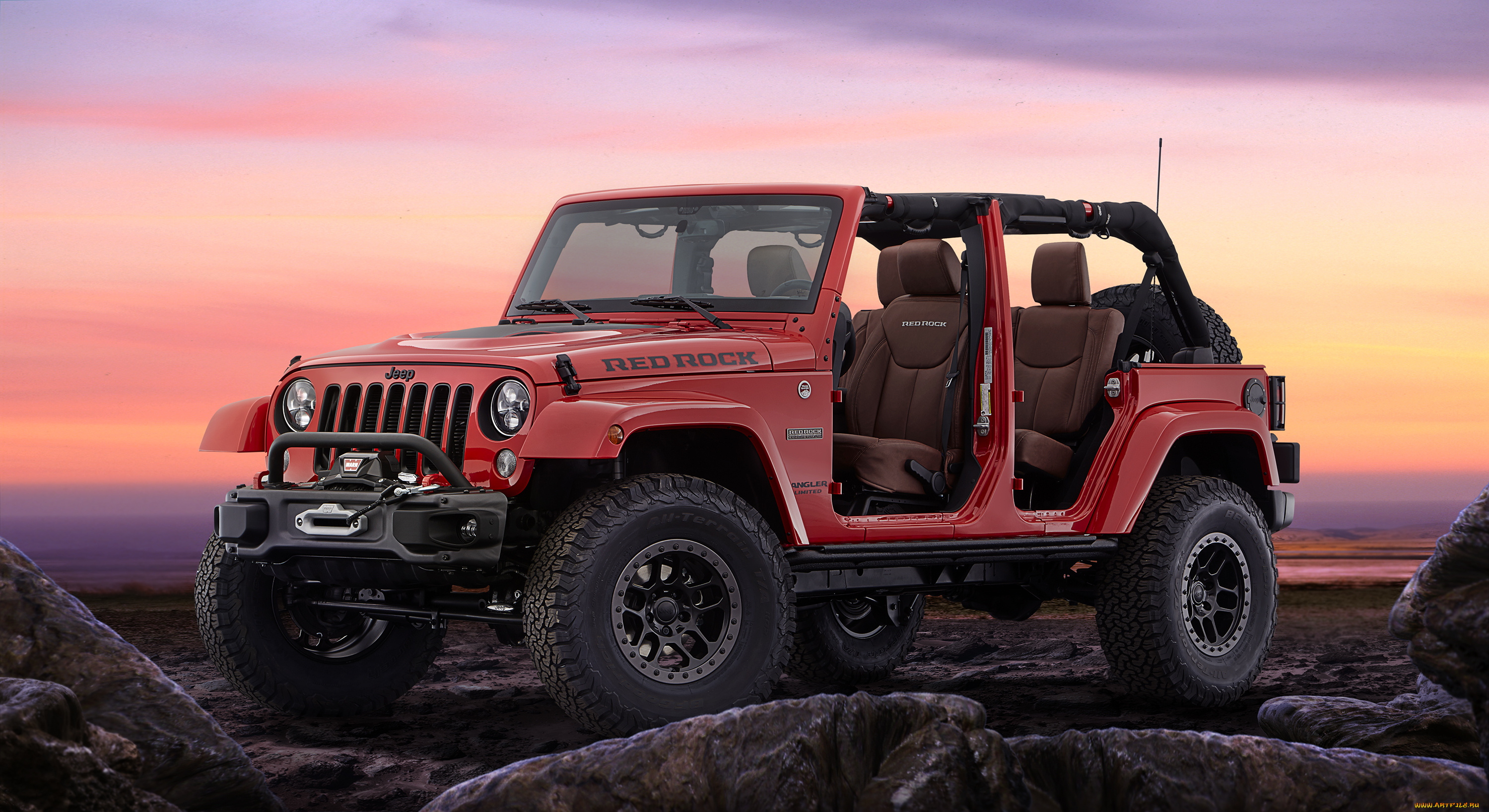автомобили, jeep, wrangler, red, rock, concept, jk, 2015г, красный