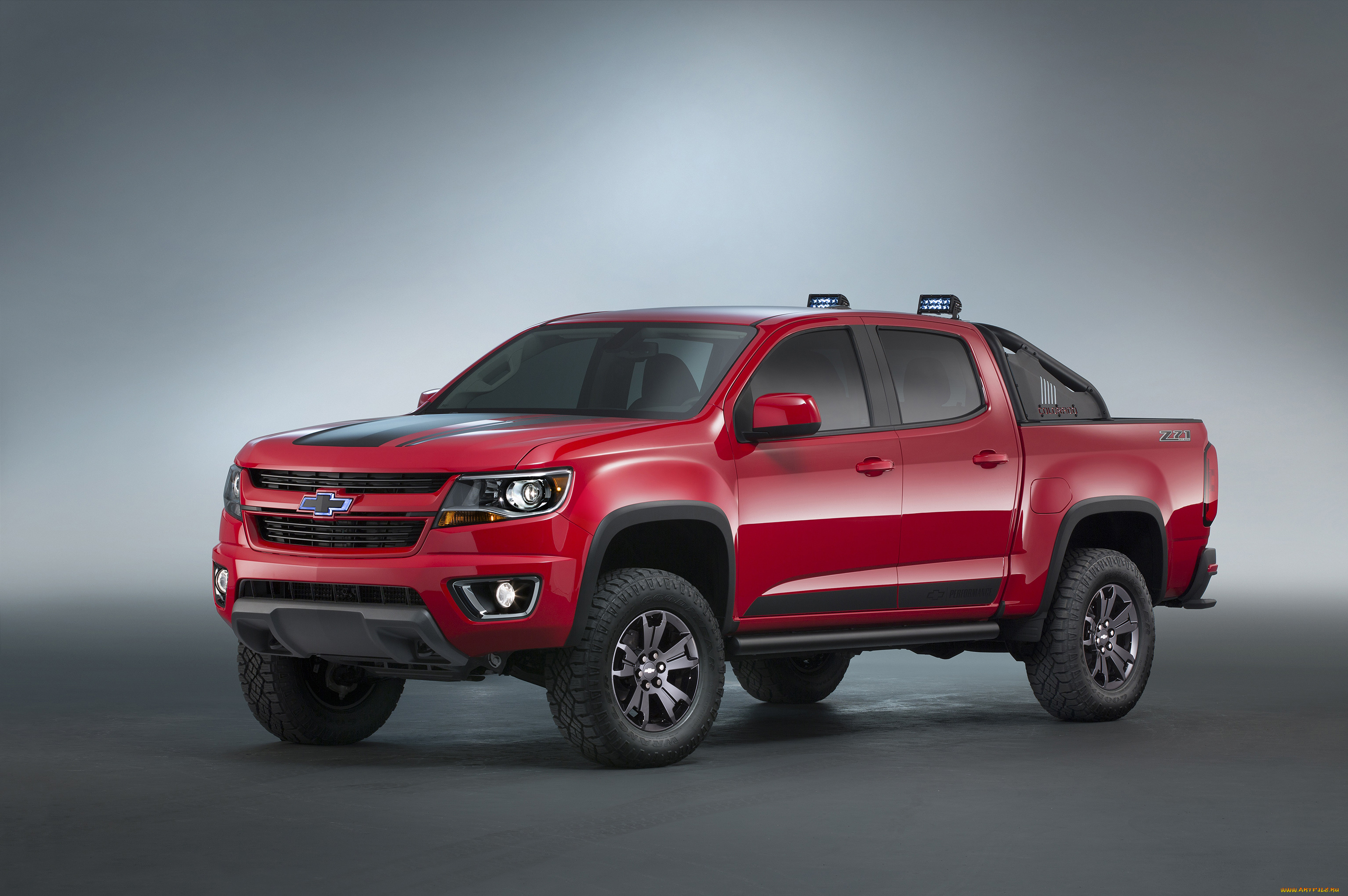 автомобили, chevrolet, красный, 3-0, concept, 2015г, trail, boss, colorado, z71