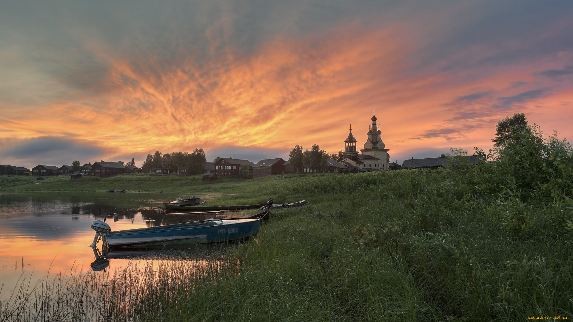 корабли, лодки, , шлюпки, архангельская, область, кимжа, деревня