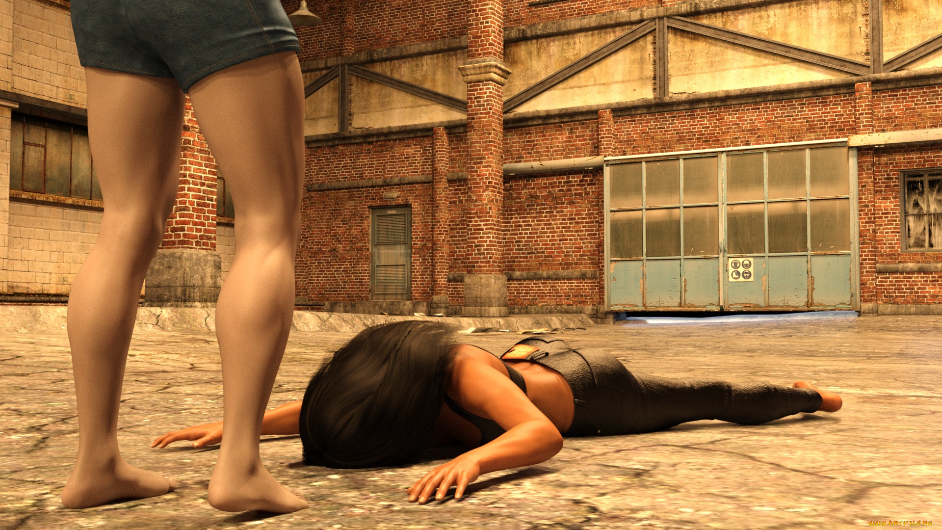 3д, графика, фантазия, , fantasy, борьба, фон, взгляд, девушки