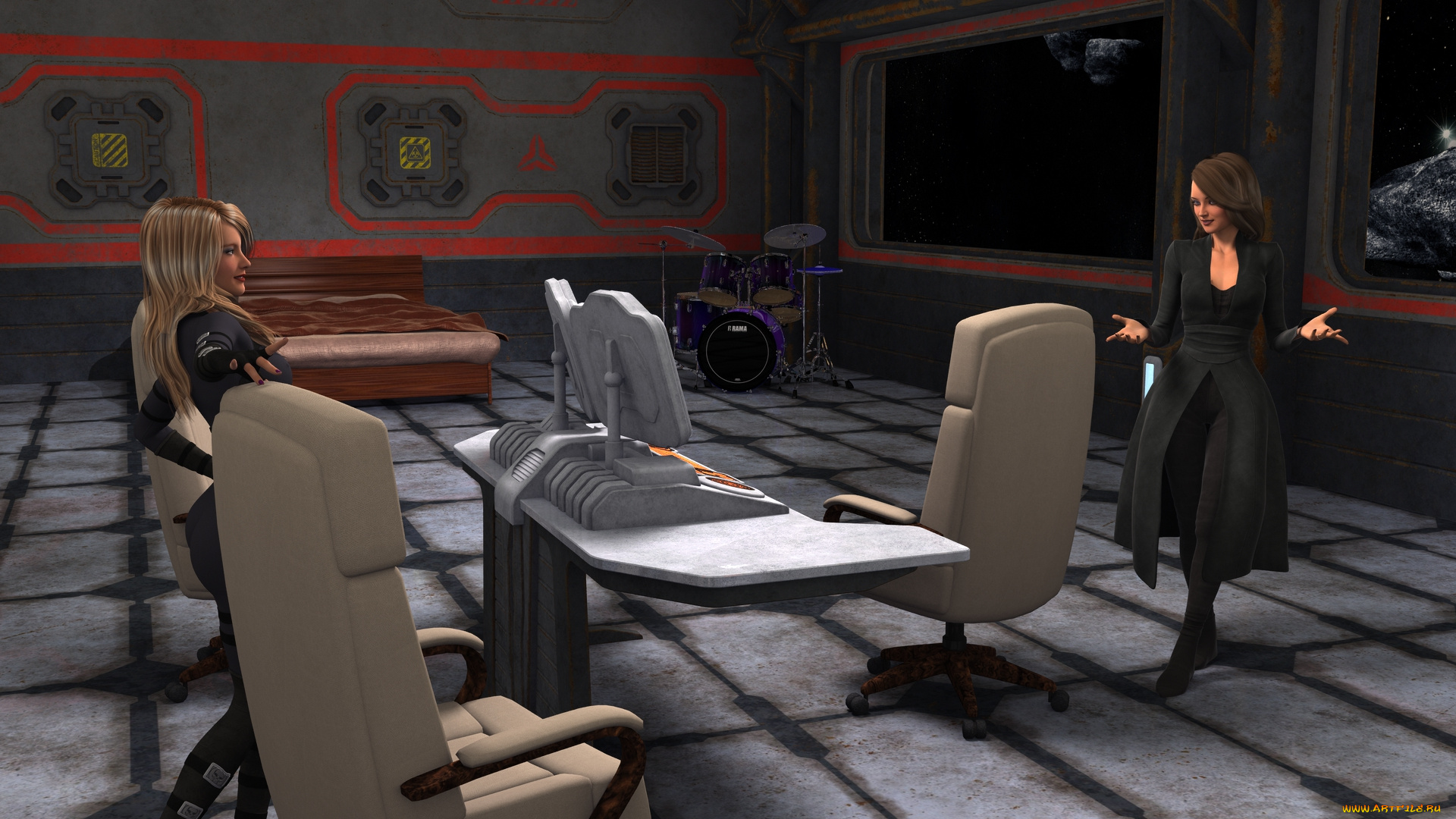 3д, графика, фантазия, , fantasy, взгляд, девушка, фон