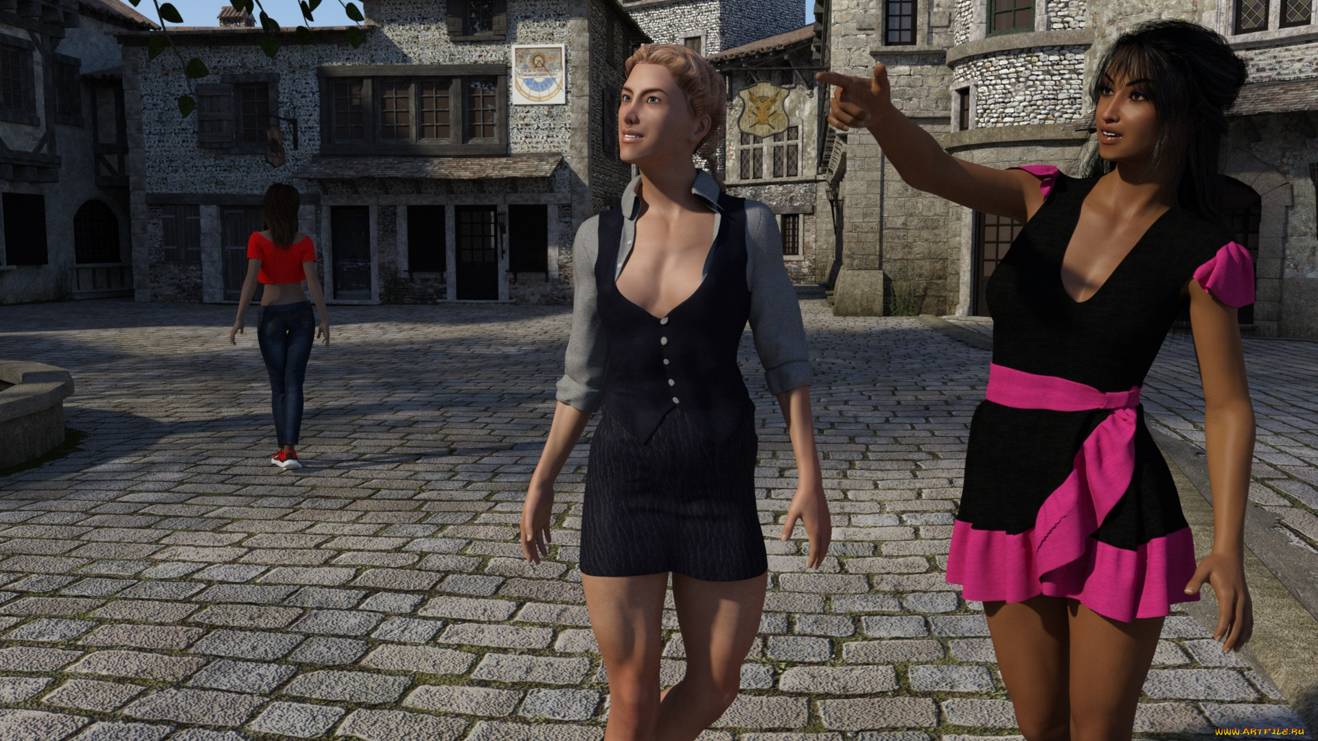 3д, графика, люди, , people, взгляд, фон, девушки