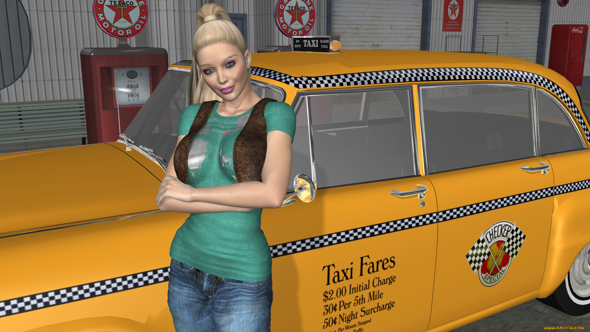 3д, графика, люди-авто, мото, , people-, car, , , moto, фон, взгляд, девушка