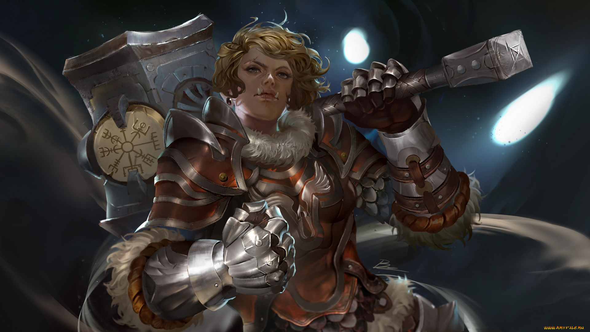 фэнтези, существа, воин, девушка