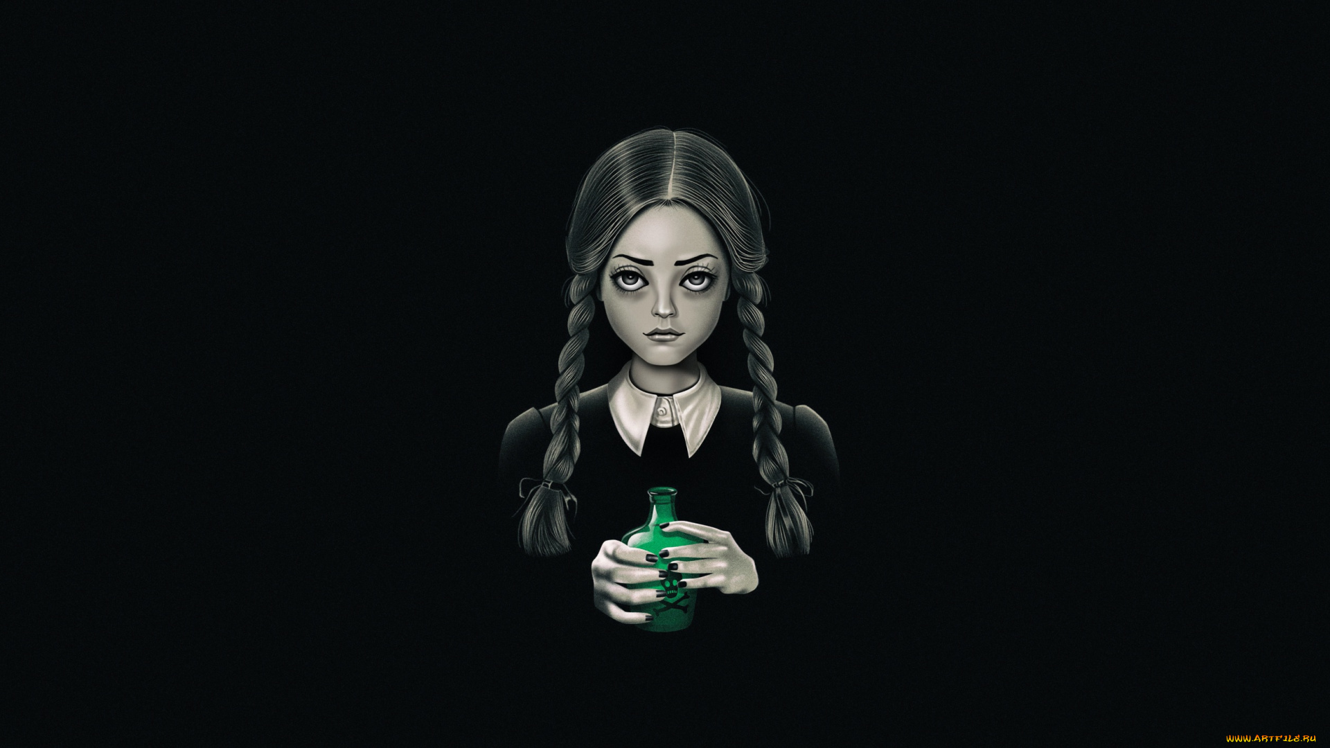 рисованное, минимализм, addams, by, vincent, trinidad, vincenttrinidad, семейка, аддамс, wednesday, арт, death, bores, me, уэнздей