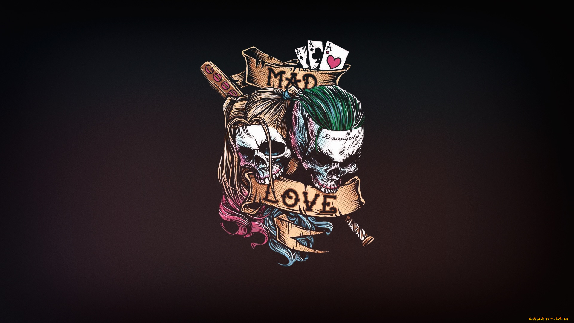 рисованное, минимализм, джокер, арт, joker, харли, квинн, dc, comics, harley, quinn, сумасшедшая, любовь, безумная, mad, love