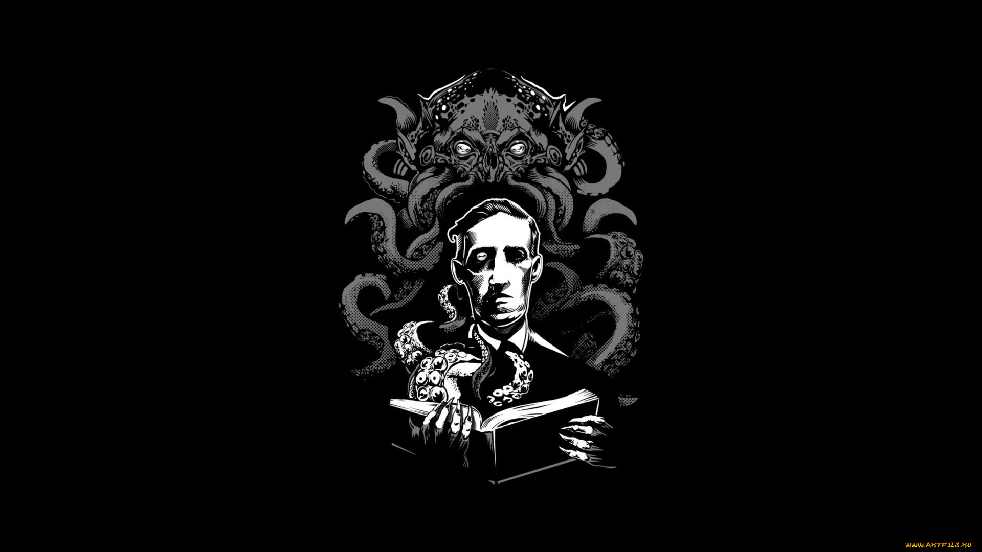 рисованное, минимализм, ужас, ктулху, некрономикон, howard, phillips, lovecraft, лавкрафт, necronomicon, говард, филлипс, cthulhu