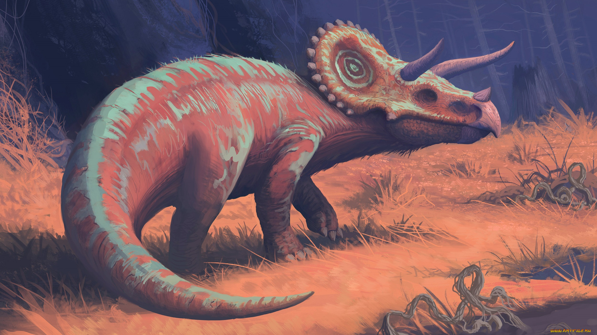 рисованное, животные, , доисторические, динозавр