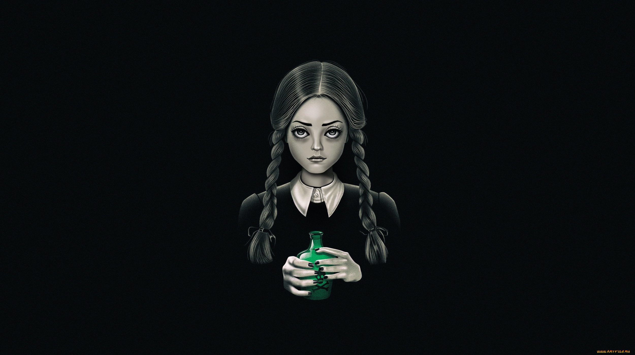 рисованное, минимализм, addams, by, vincent, trinidad, vincenttrinidad, семейка, аддамс, wednesday, арт, death, bores, me, уэнздей