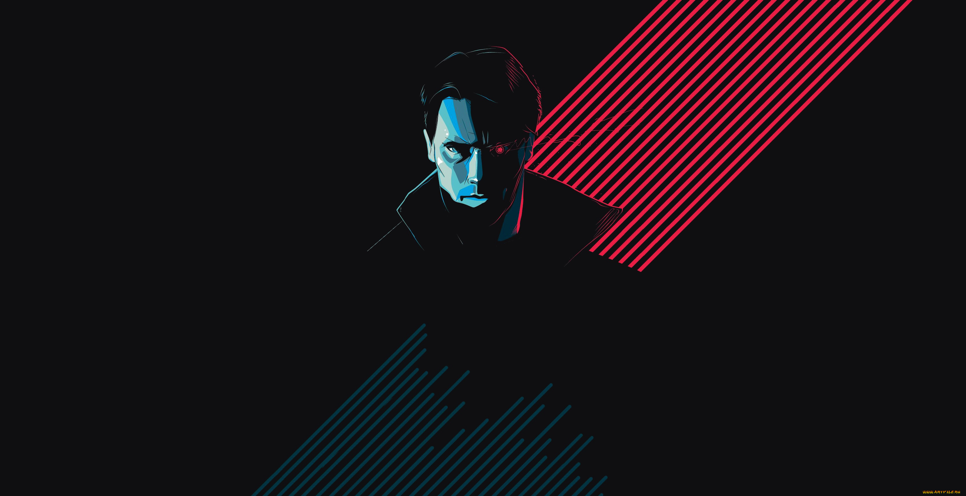 рисованное, кино, art, арт, робот, фон, by, craig, drake, tech, noir, the, terminator, терминатор