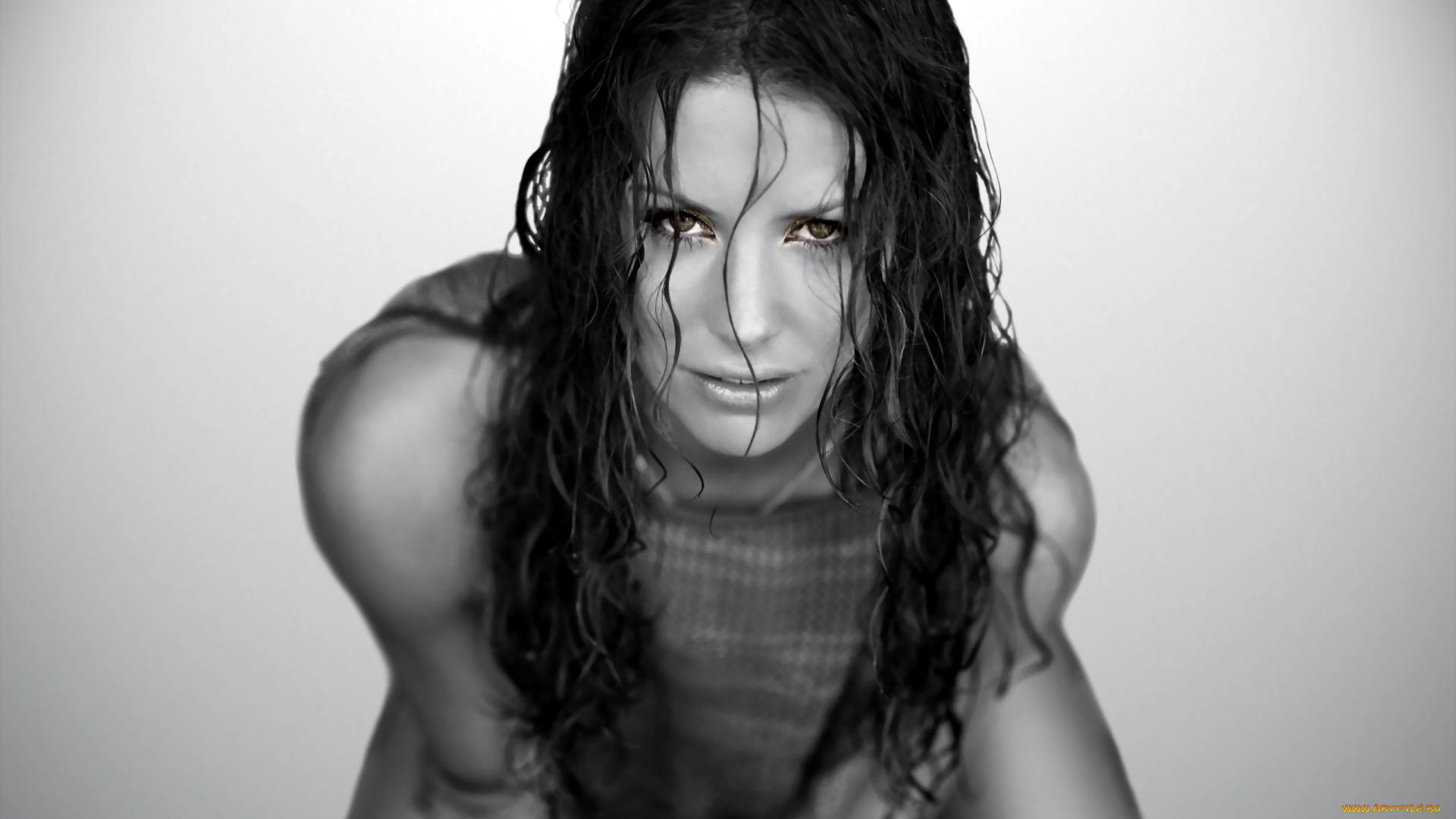 девушки, evangeline, lilly, черно-белая, актриса, взгляд, лицо