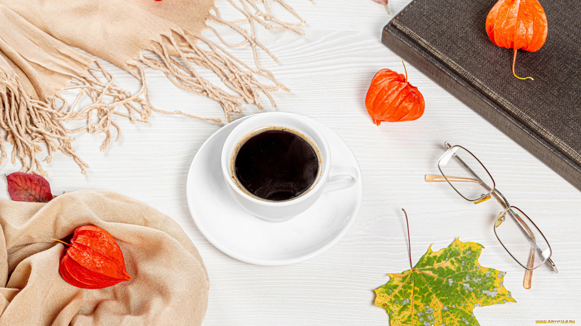 еда, кофе, , кофейные, зёрна, осень, физалис