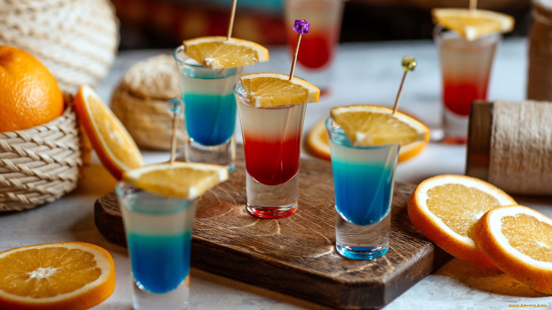 еда, напитки, алкоголь, рюмки, апельсин