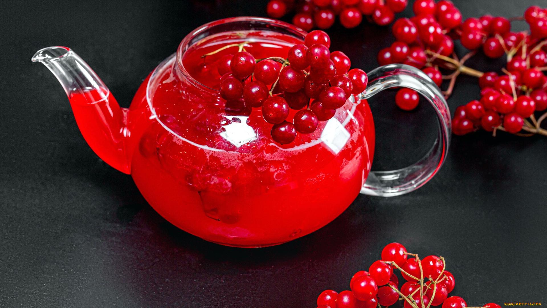 еда, напитки, красные, ягоды, калина, компот