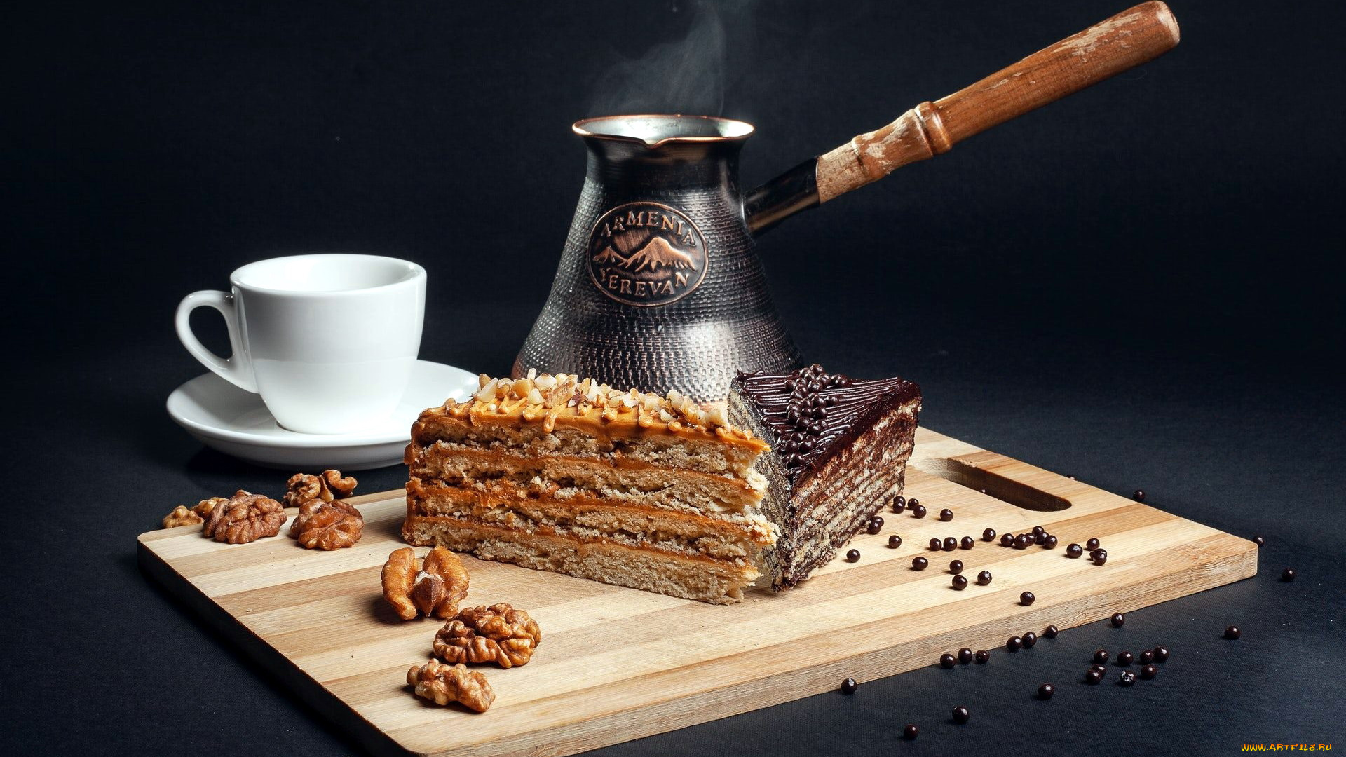 еда, пирожные, , кексы, , печенье, кофе, орехи