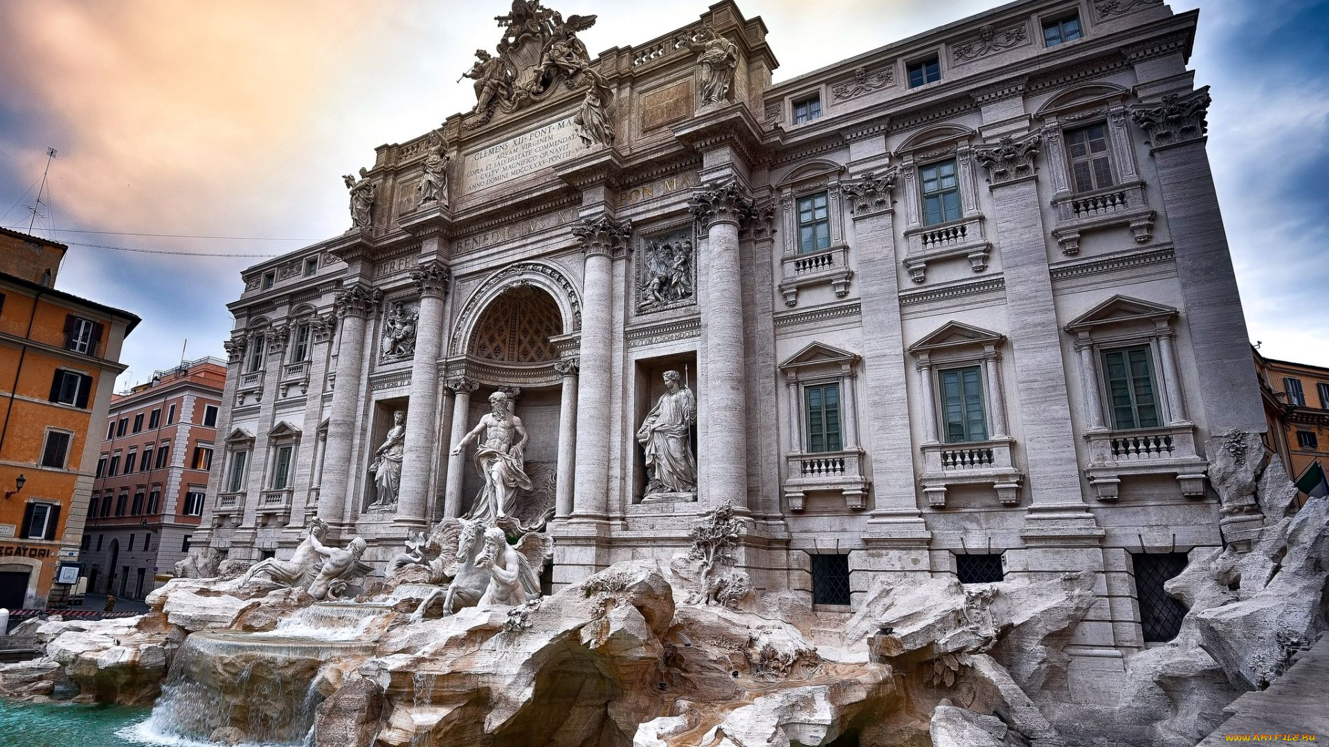 города, рим, , ватикан, , италия, фонтан