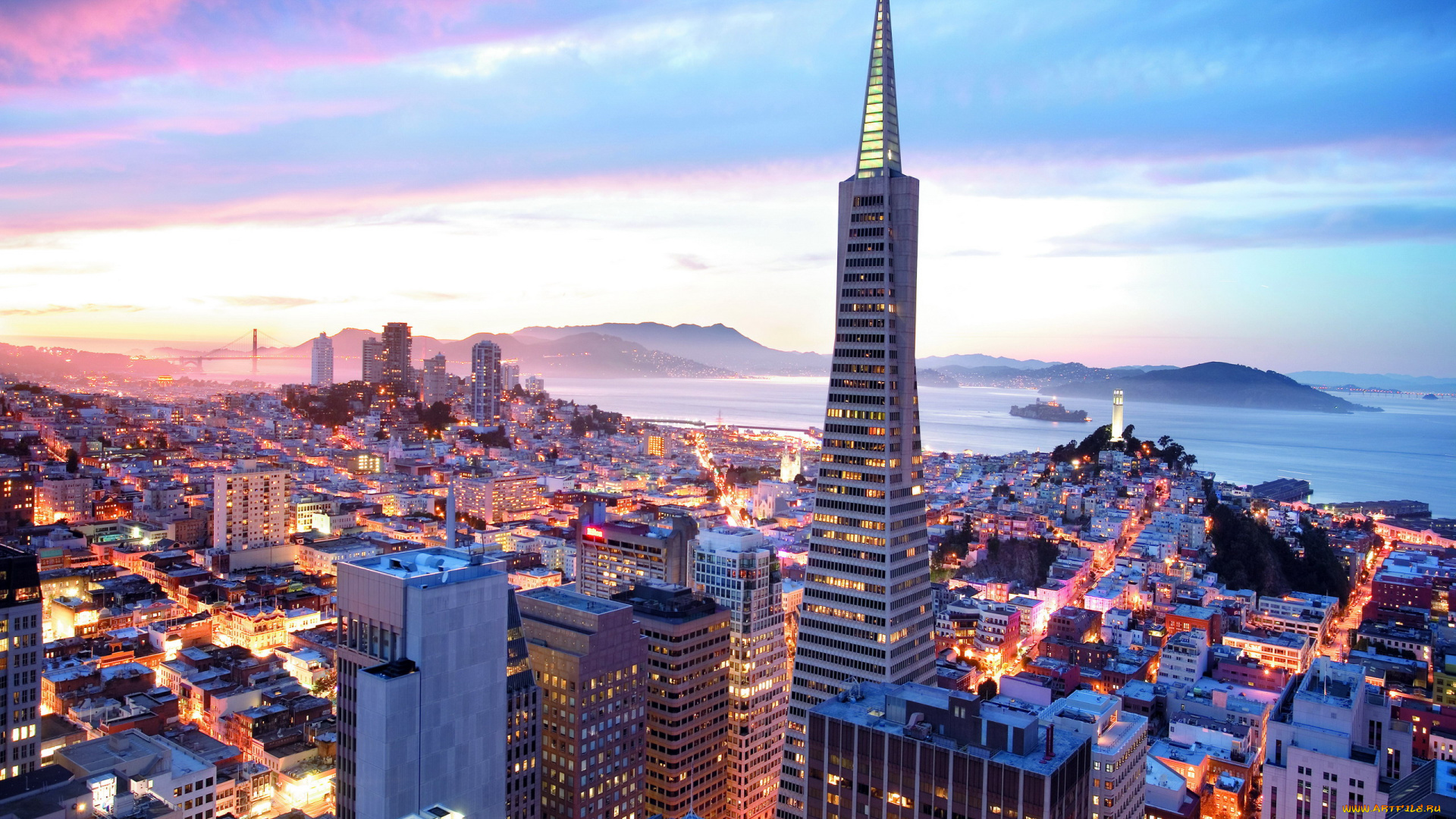 города, сан-франциско, , сша, панорама