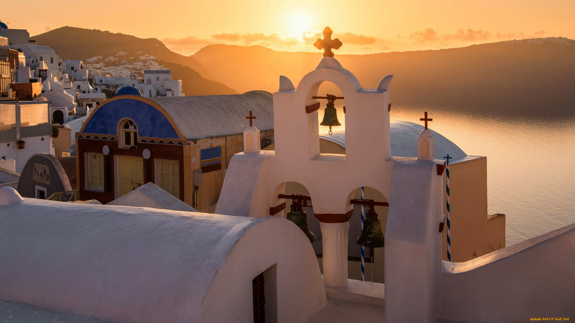 города, санторини, , греция, колокола