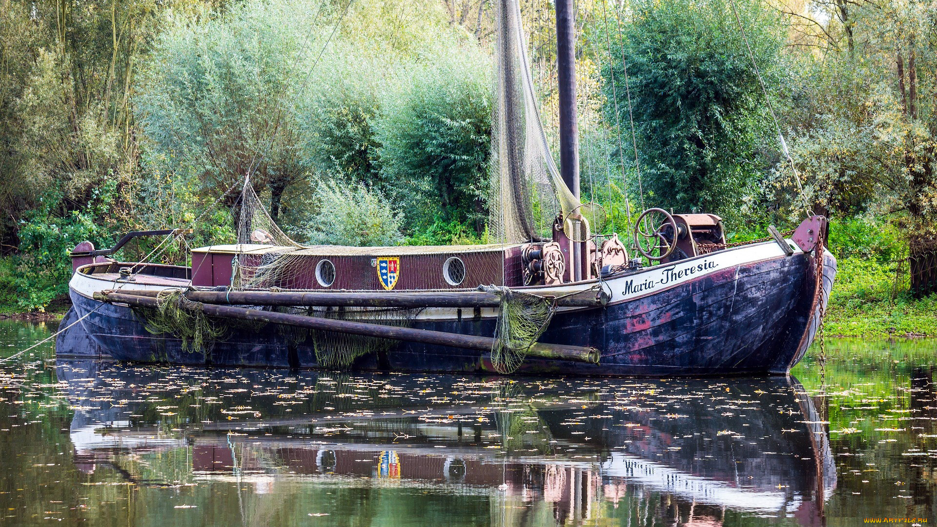 корабли, баркасы, , , буксиры, баркас, сети, рыбацкий