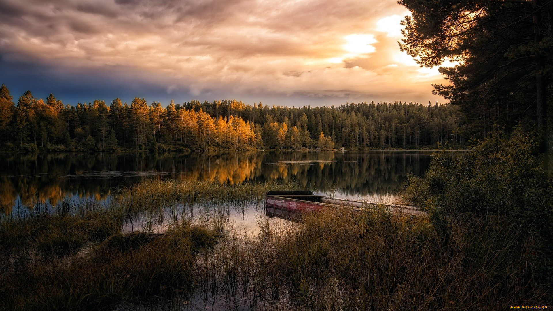 корабли, лодки, , шлюпки, осень, лодка, река
