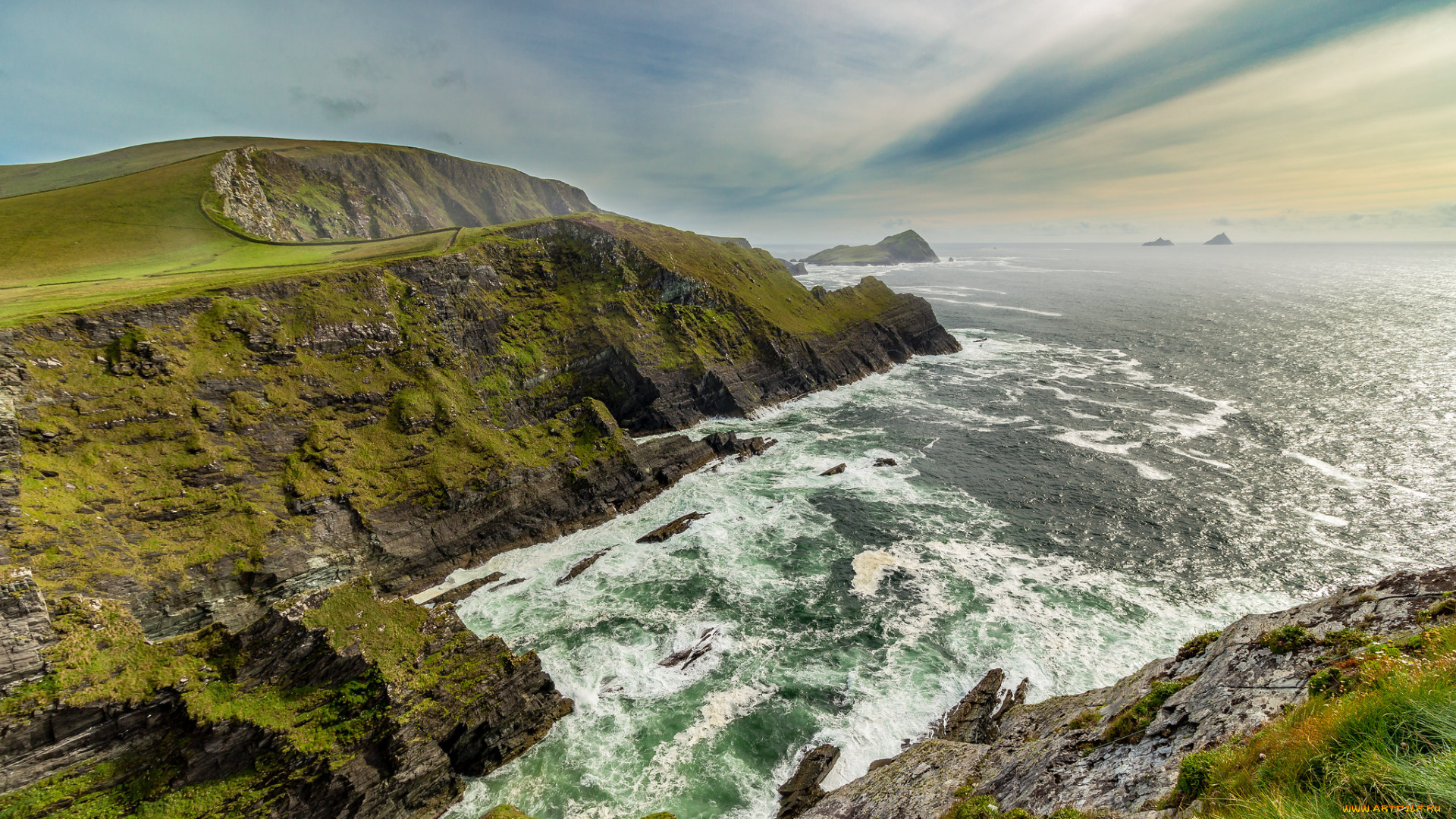 природа, побережье, простор