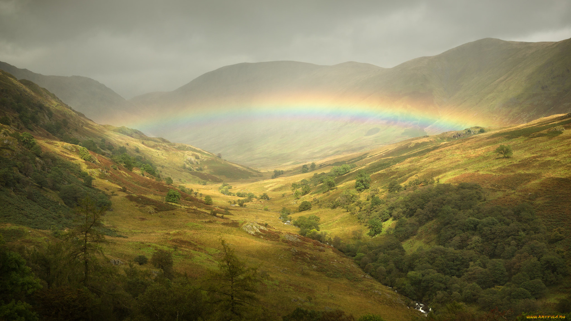 природа, радуга, простор