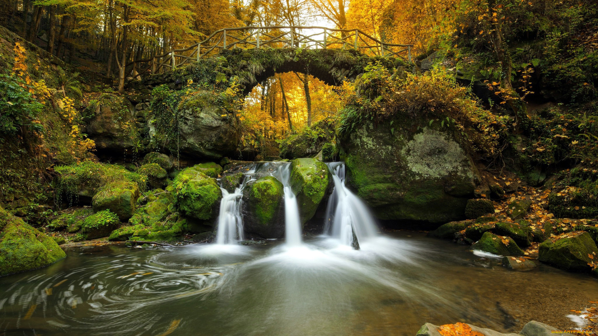 природа, водопады, поток, вода, водопад