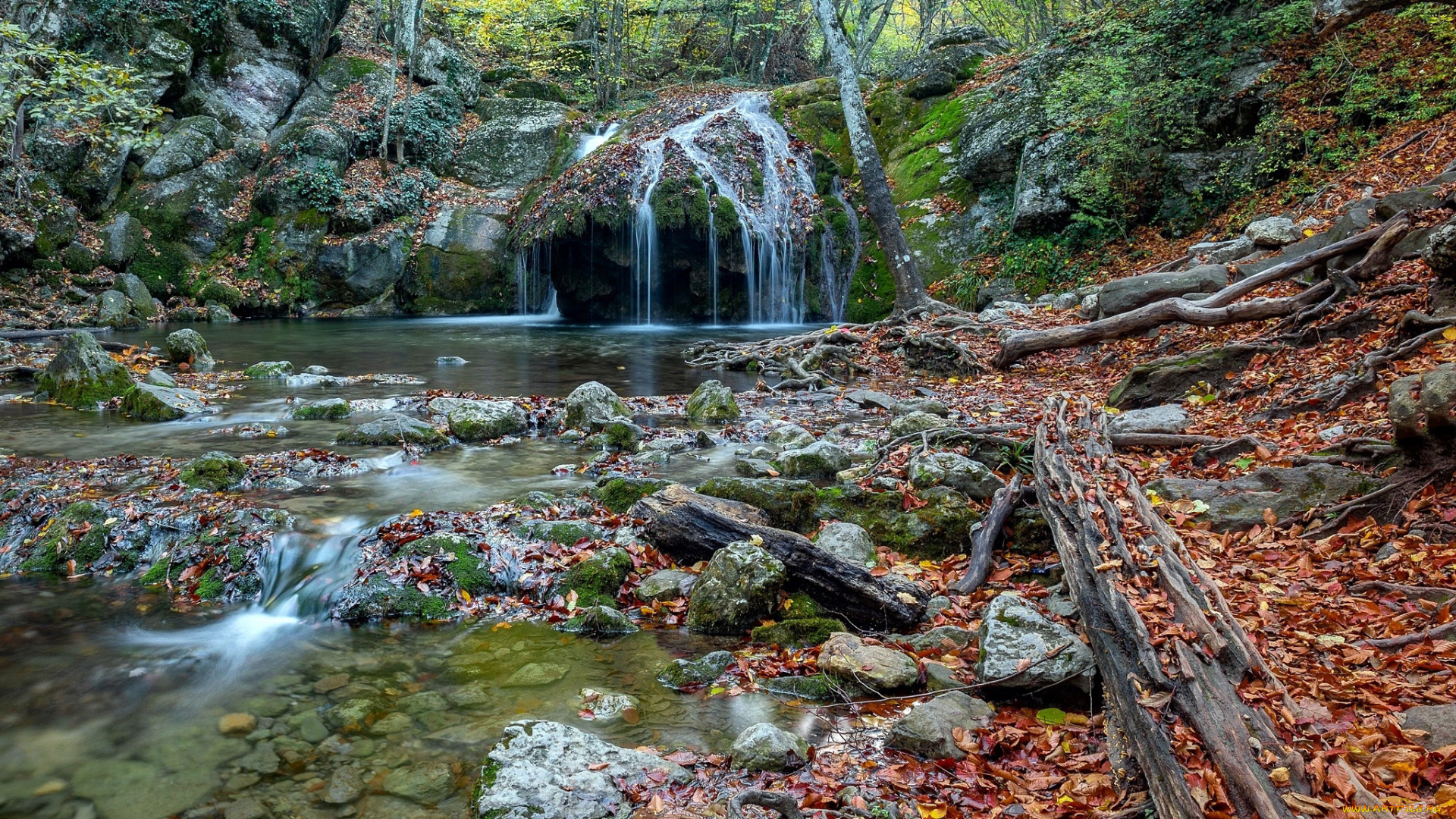 природа, водопады, поток, вода, водопад