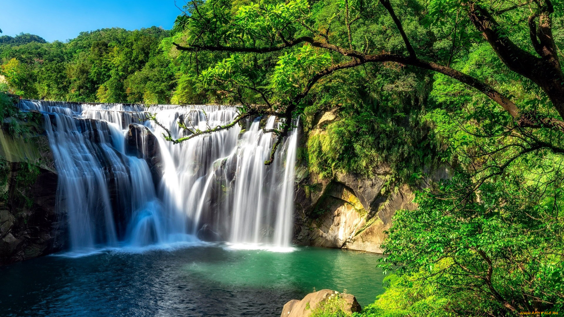 природа, водопады, вода, водопад, поток