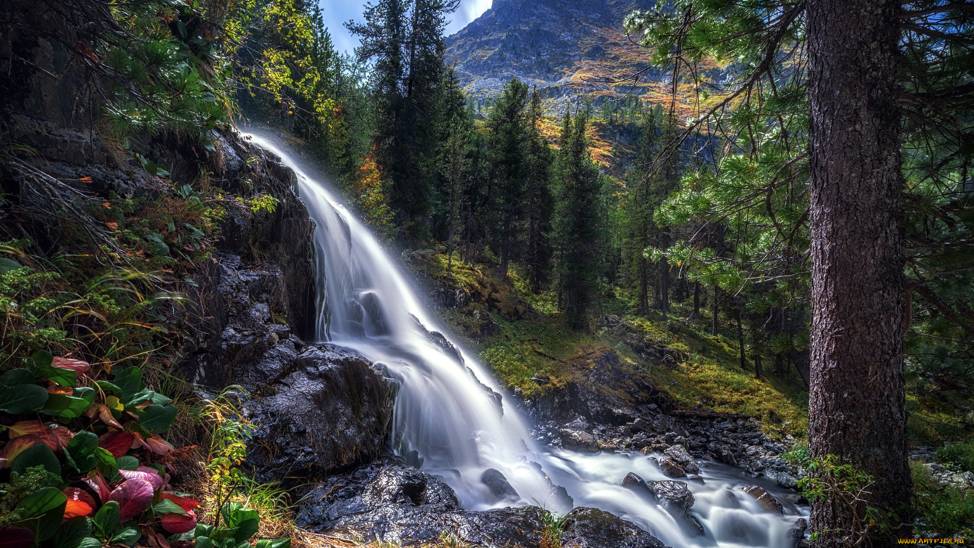 природа, водопады, водопад, вода, поток