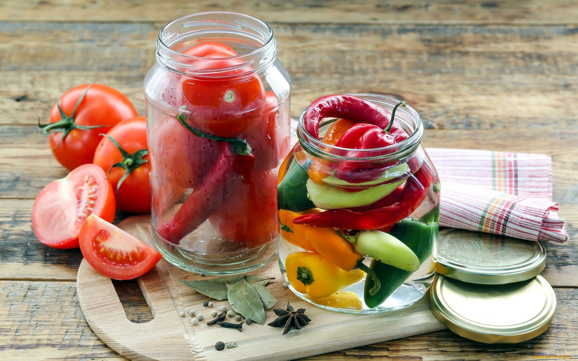 еда, овощи, перец, помидоры