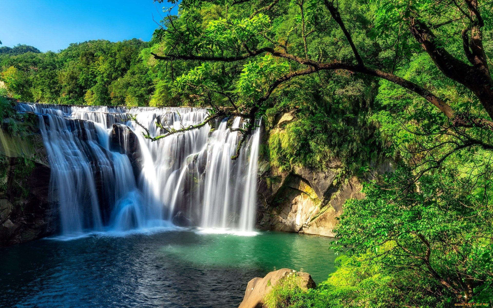 природа, водопады, вода, водопад, поток