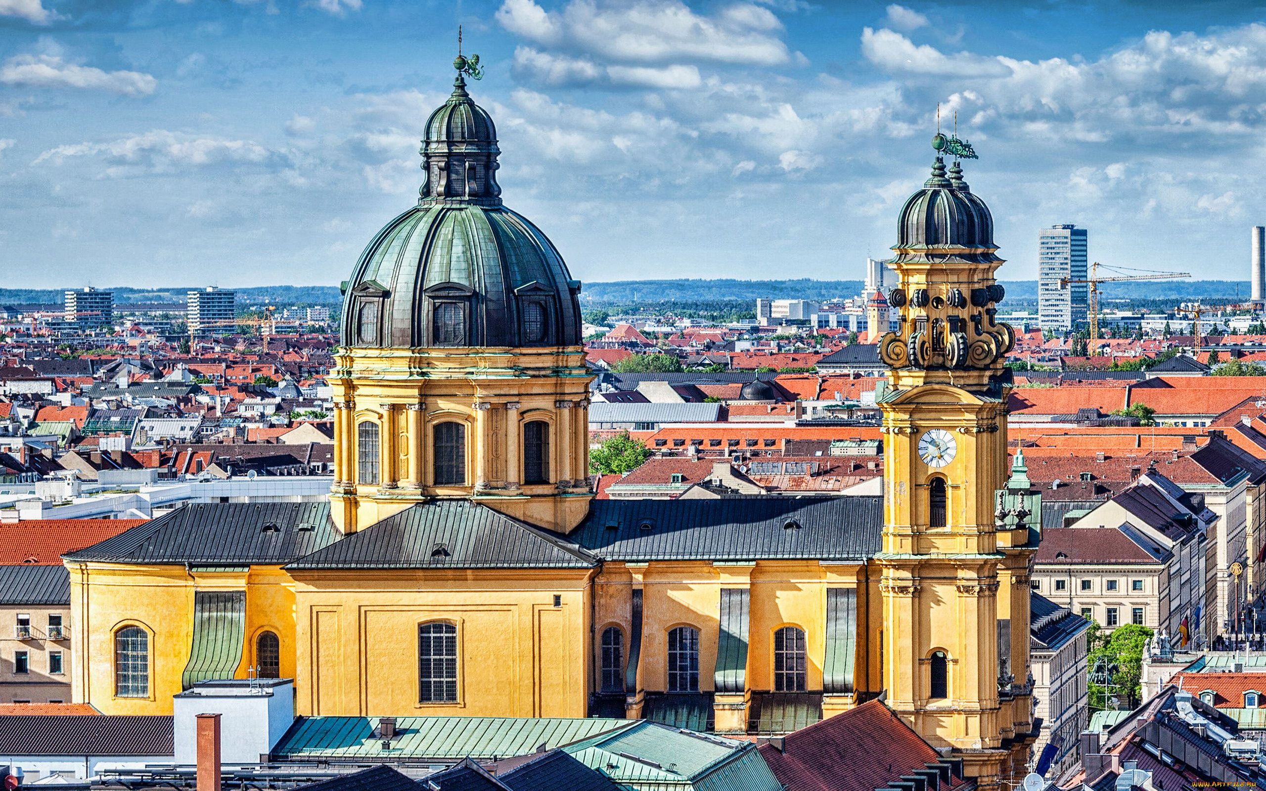 города, мюнхен, , германия, панорама