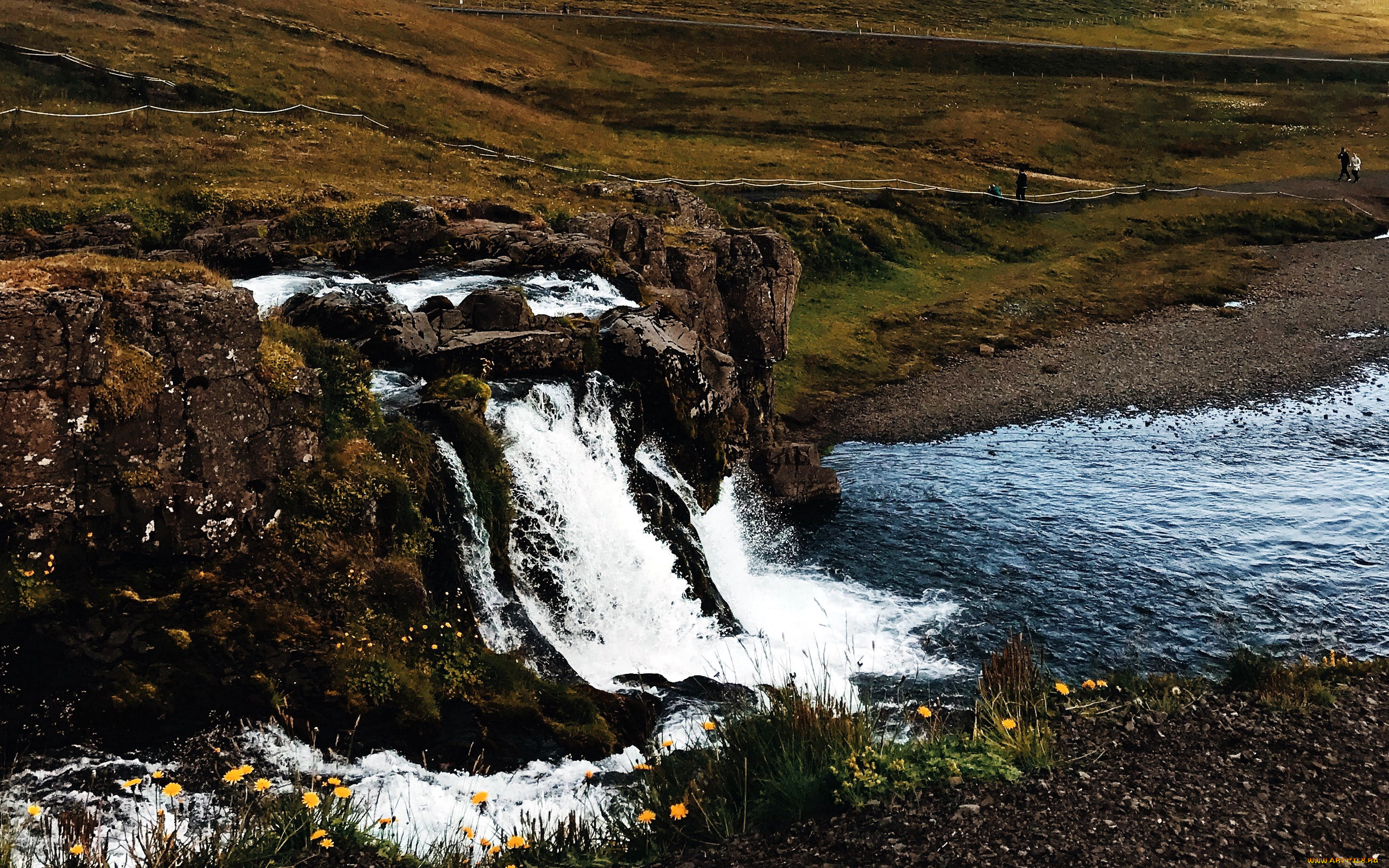 природа, водопады, вода, водопад, поток