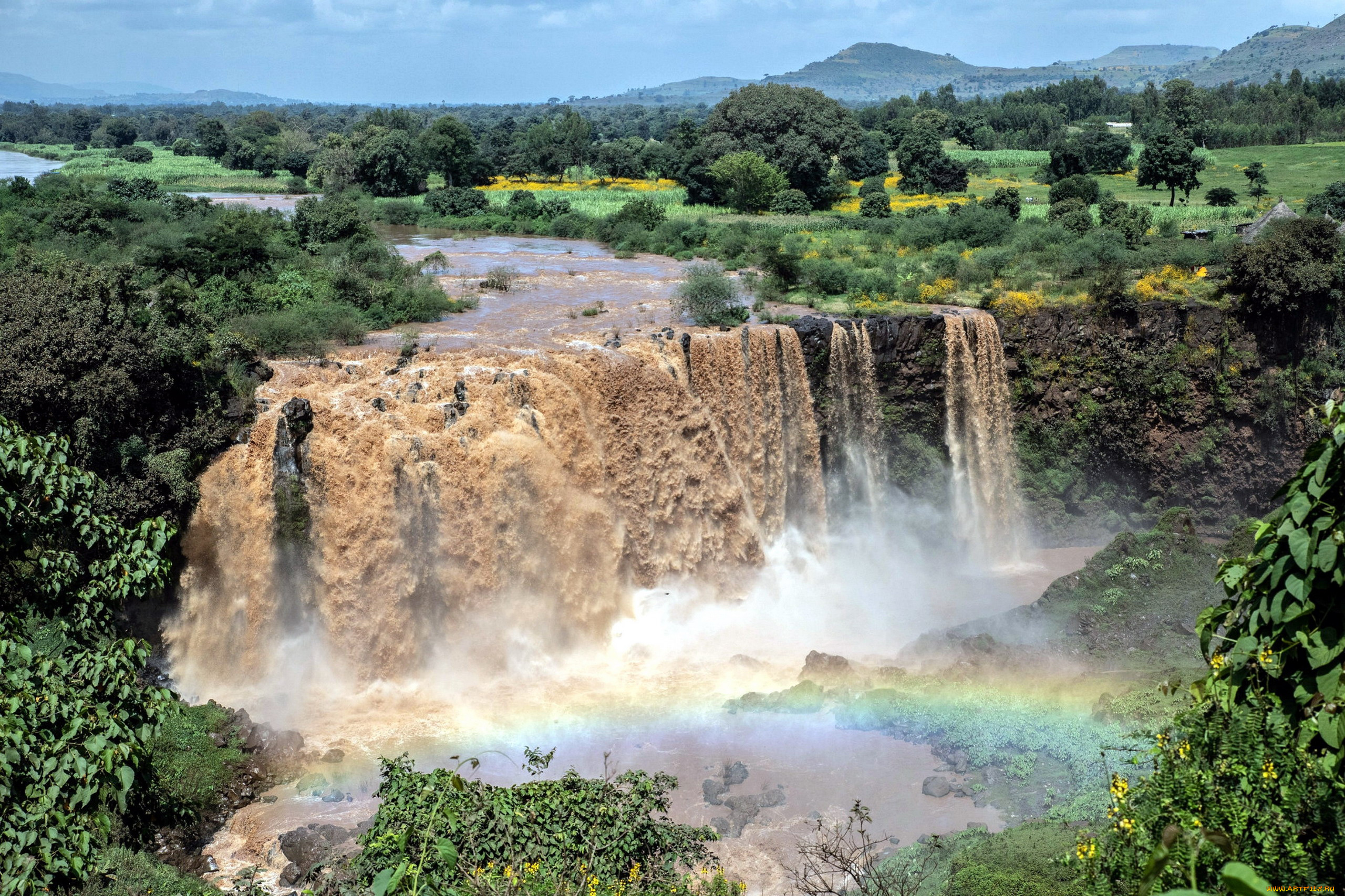 природа, водопады, поток, водопад, вода