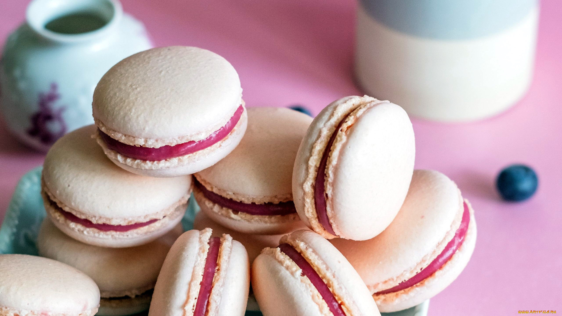 еда, макаруны, печенье, лакомство