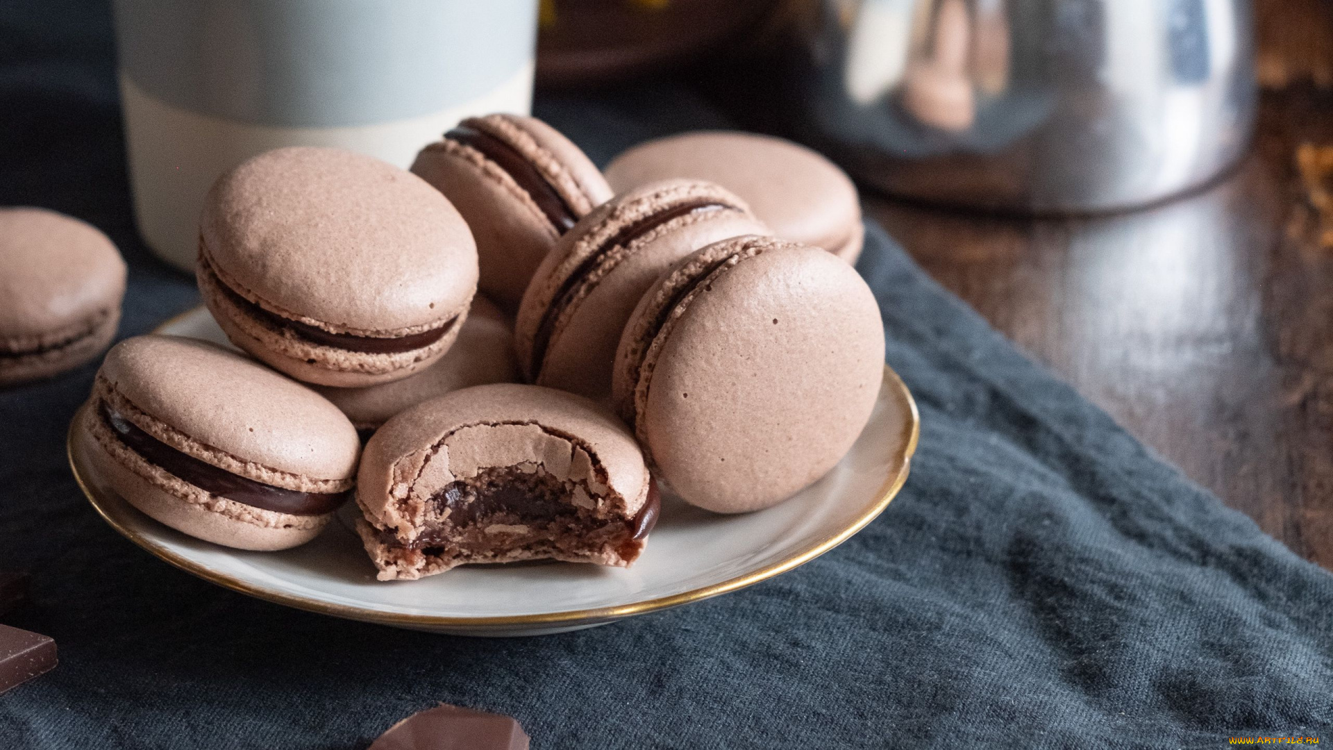 еда, макаруны, печенье, лакомство