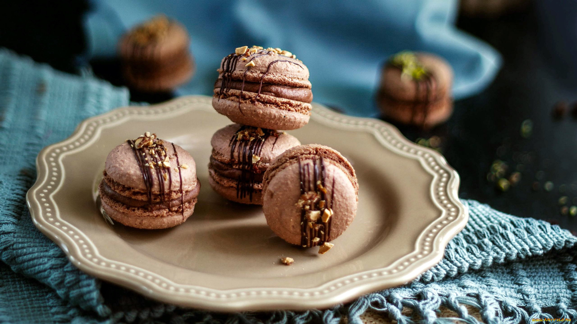 еда, макаруны, печенье, лакомство