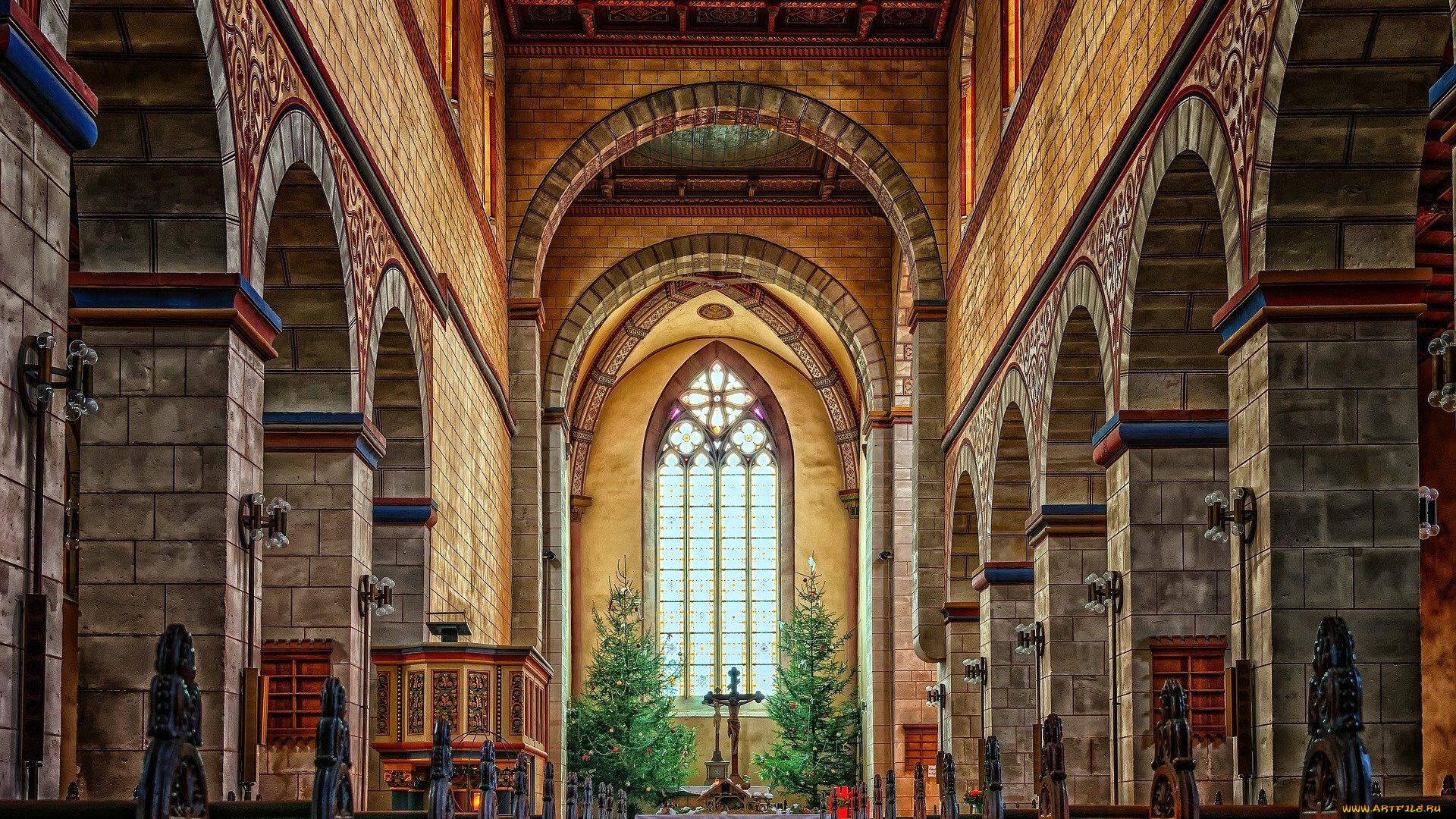 интерьер, убранство, , роспись, храма, костел