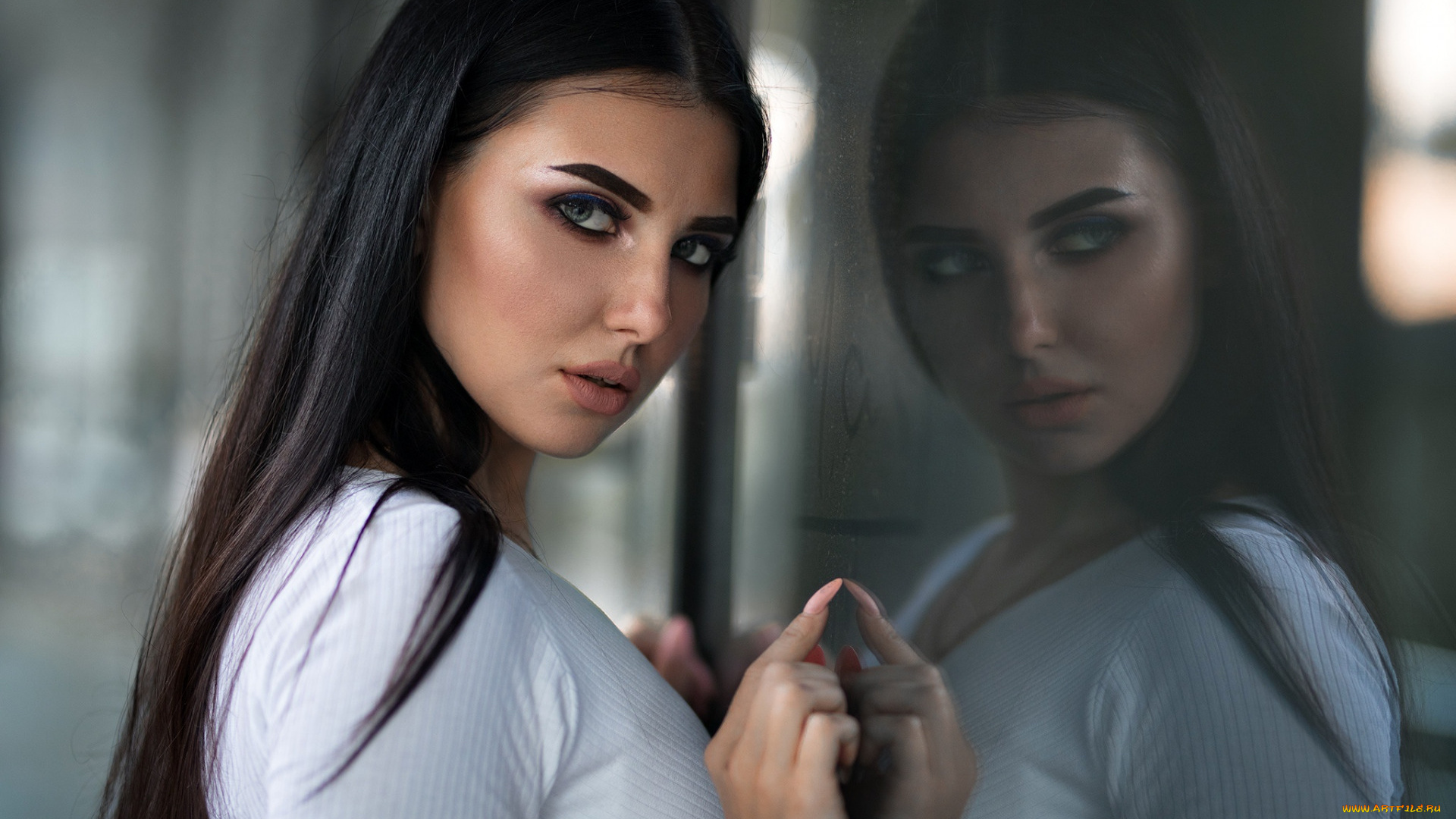 kristina, romanova, девушки, кристина, романова, kristina, romanova, кристина, романова, девушка, красотка, брюнетка, стройная, сексуальная, взгляд, поза, причёска, макияж, флирт, фигура, белый, красавица