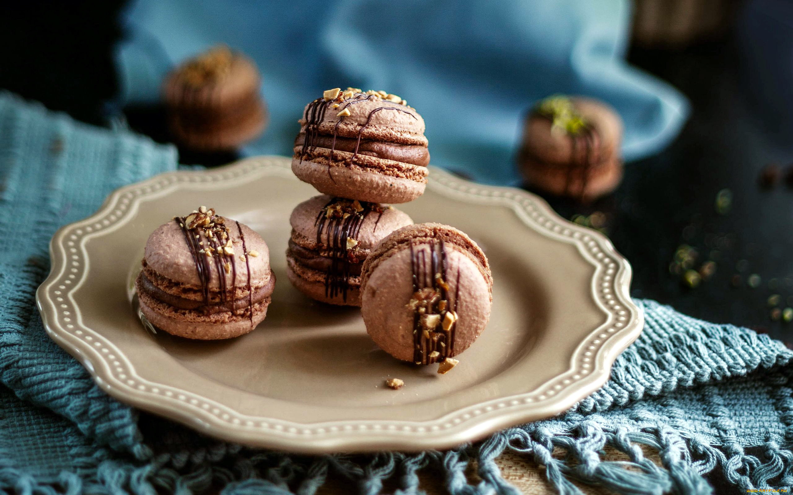 еда, макаруны, печенье, лакомство