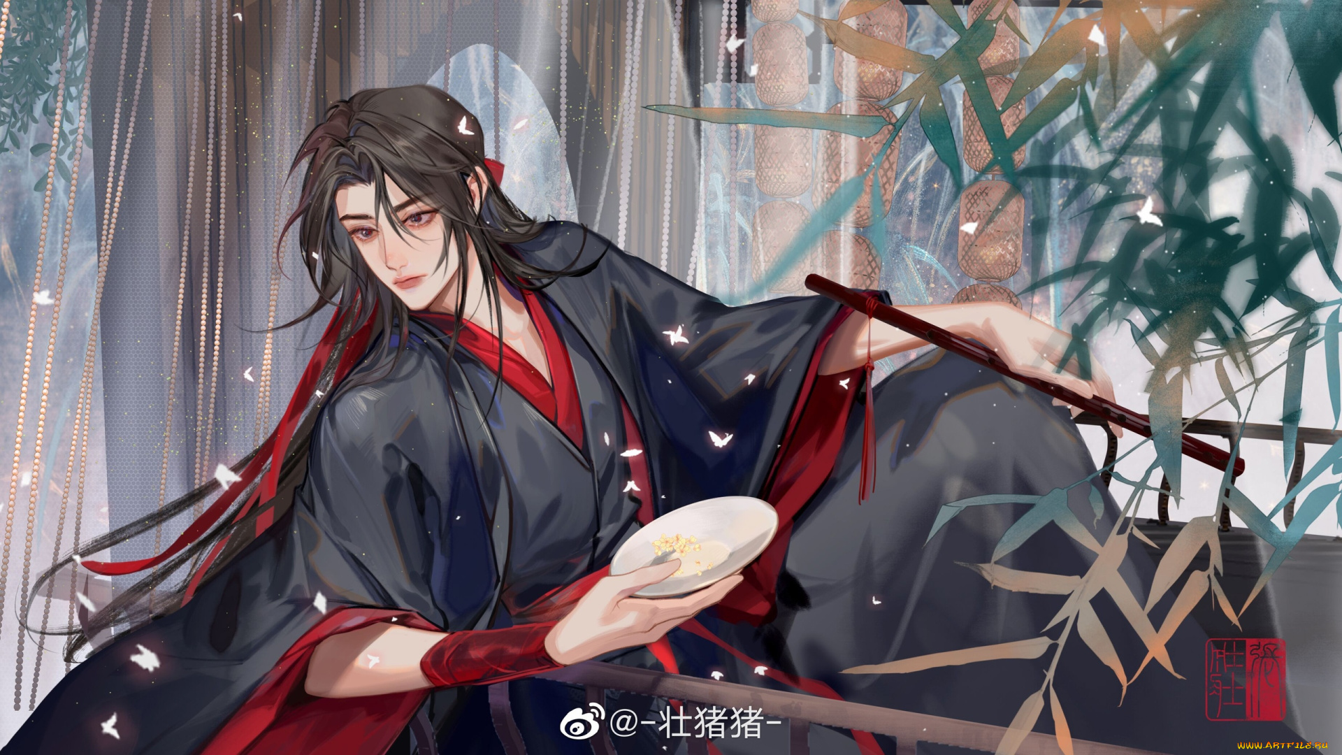 аниме, mo, dao, zu, shi, вэй, усянь, флейта, тарелка