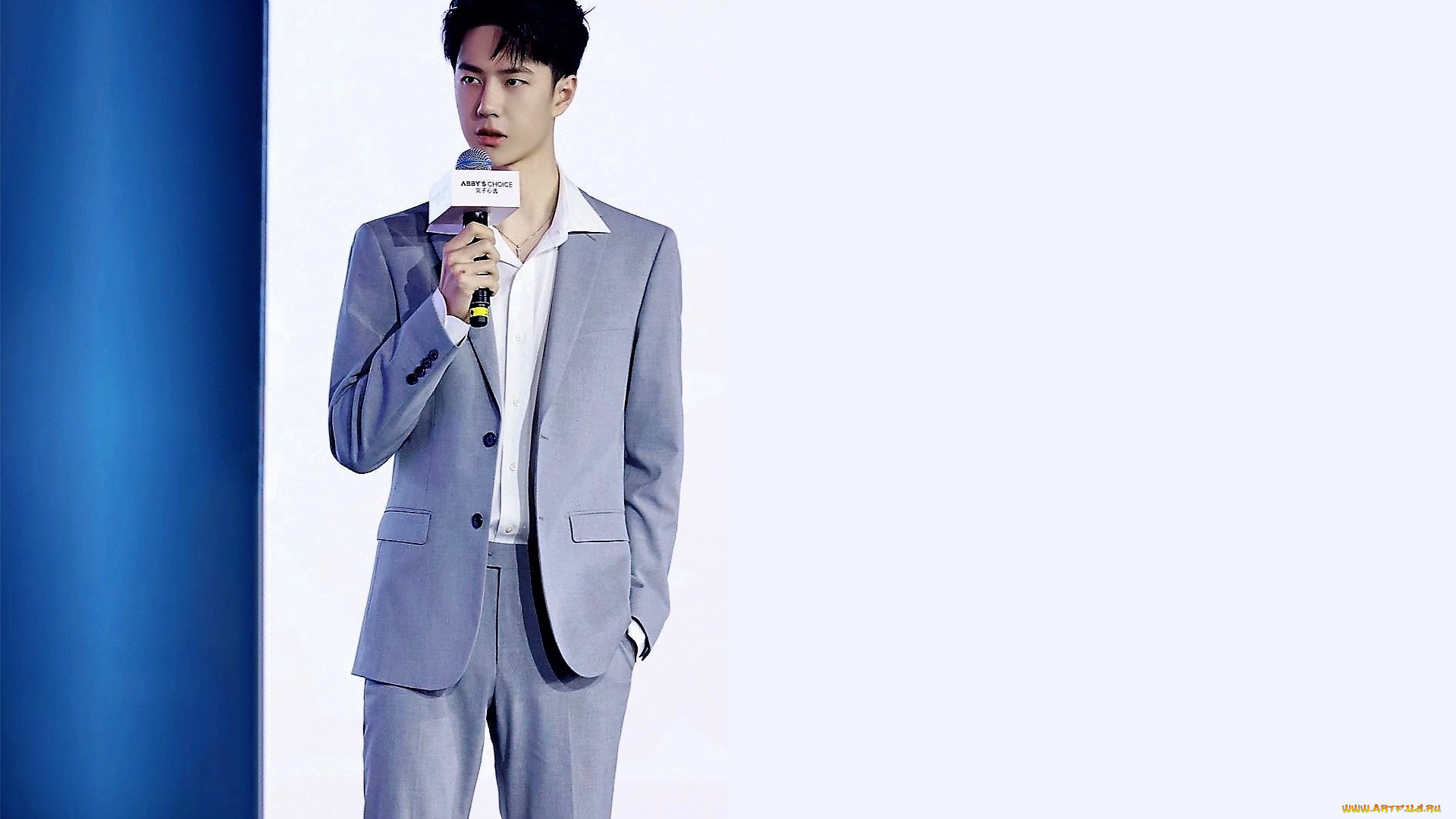 мужчины, wang, yi, bo, актер, певец, костюм, микрофон