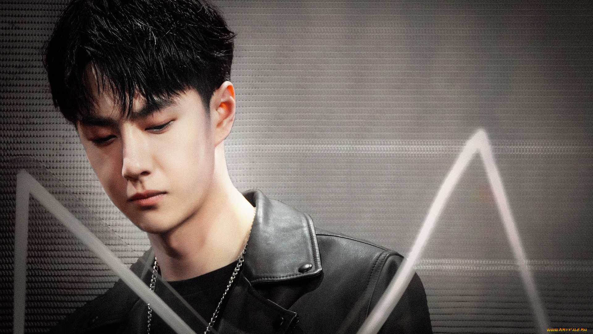 мужчины, wang, yi, bo, артист, лицо, куртка, цепь