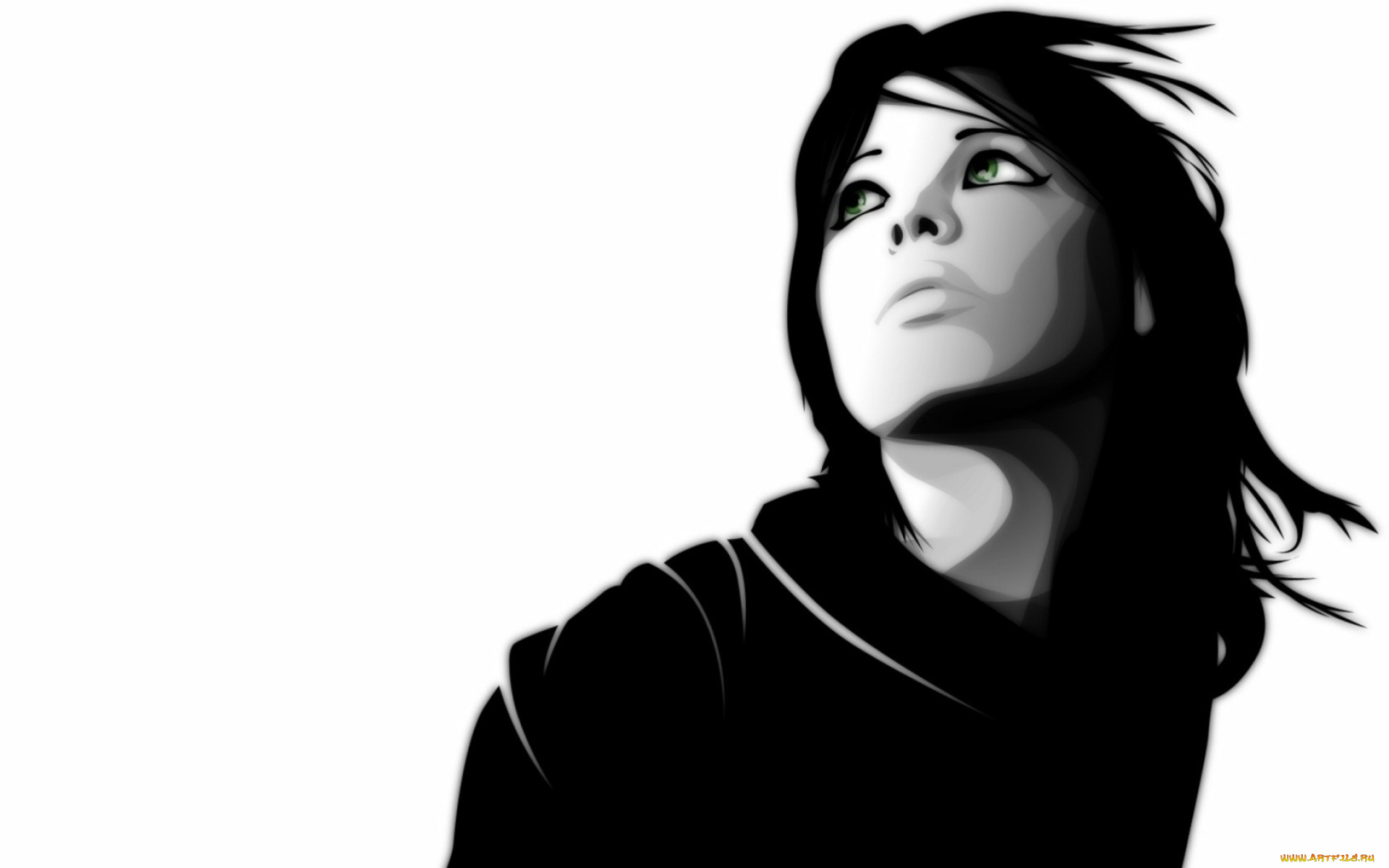 векторная, графика, девушки, , girls, девушка, глаза