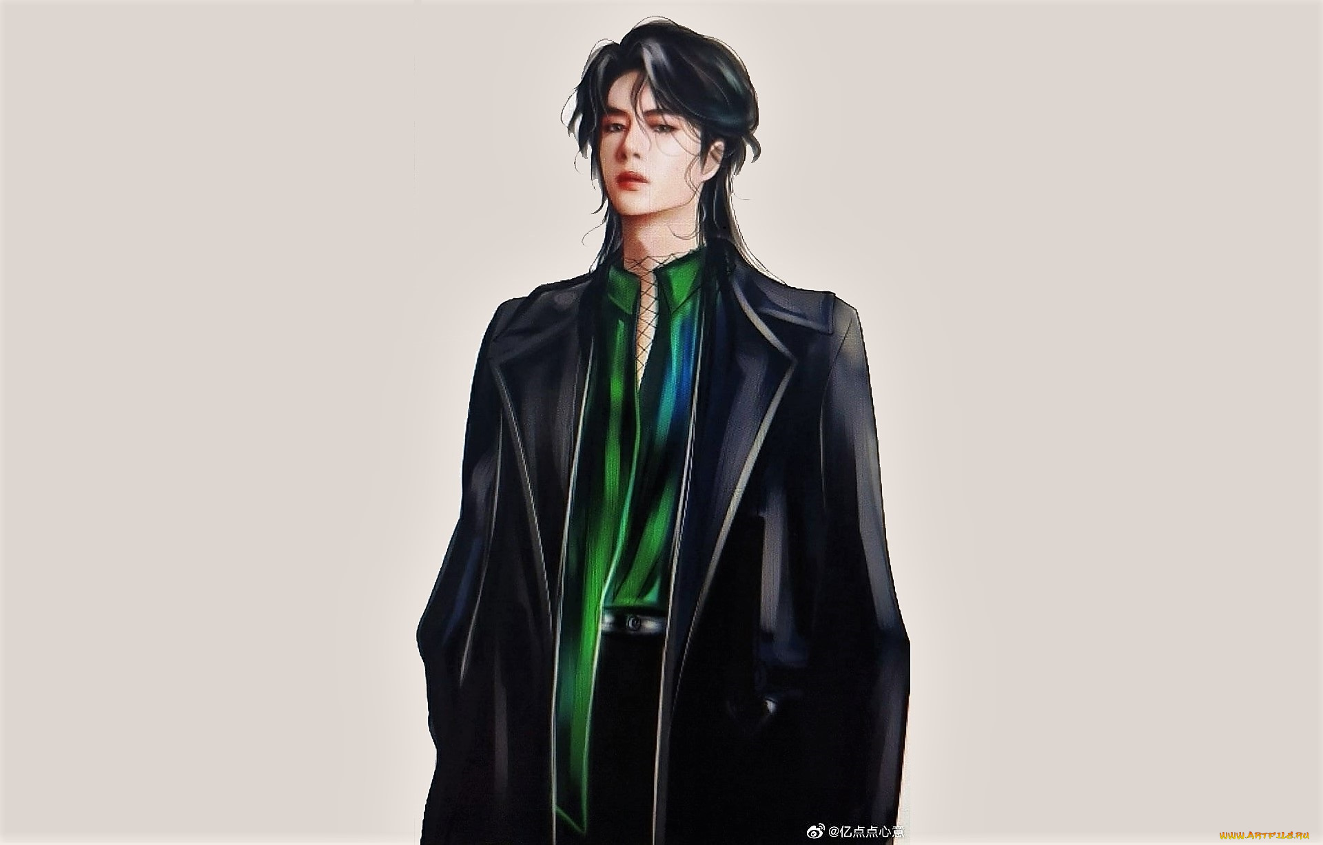 рисованное, люди, ван, ибо, плащ