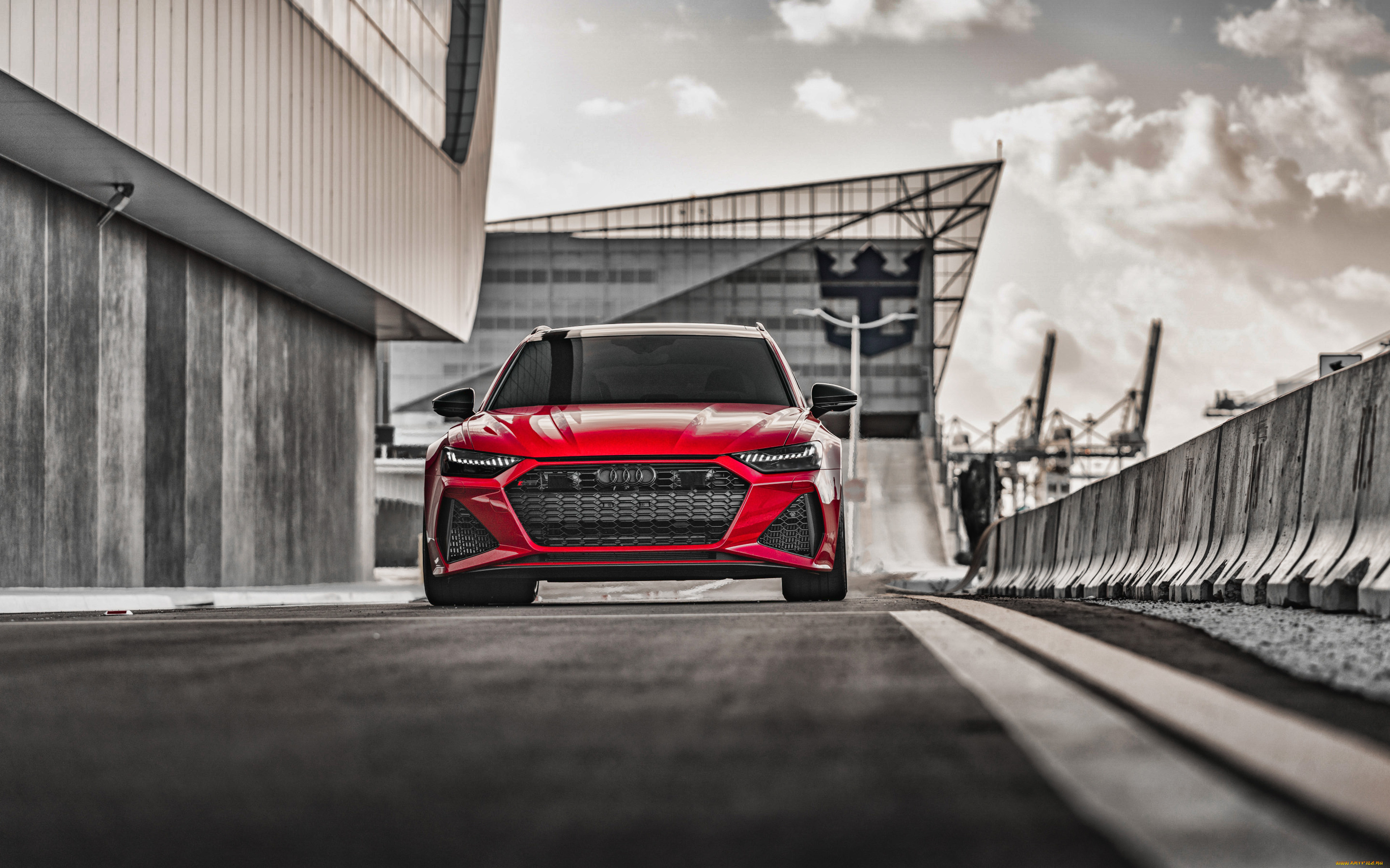 автомобили, audi, rs6, avant, c8, вид, спереди, экстерьер, новый, красный, немецкие, ауди