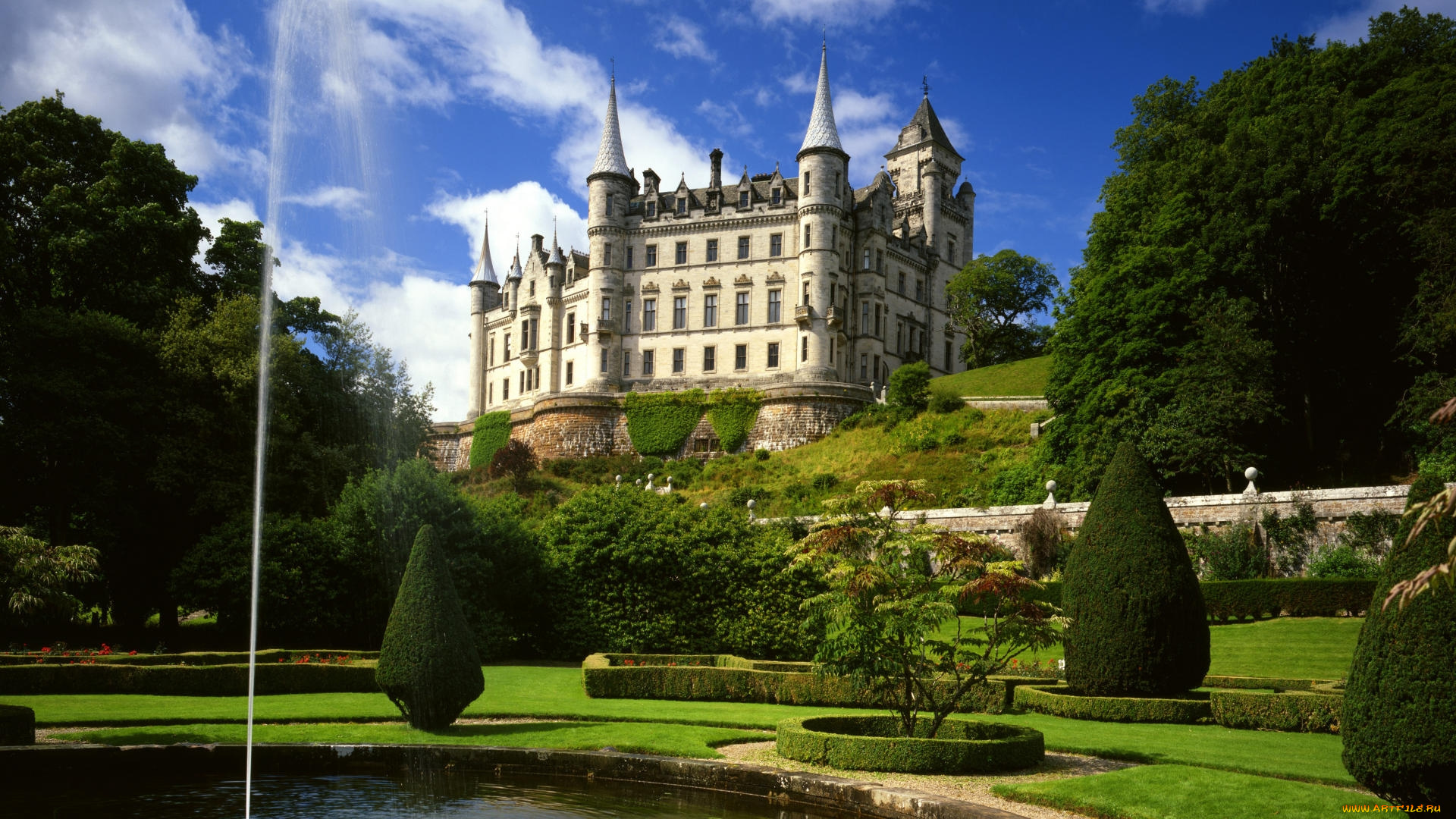города, замок, данробин, , шотландия, , великобритания, dunrobin, castle, scotland