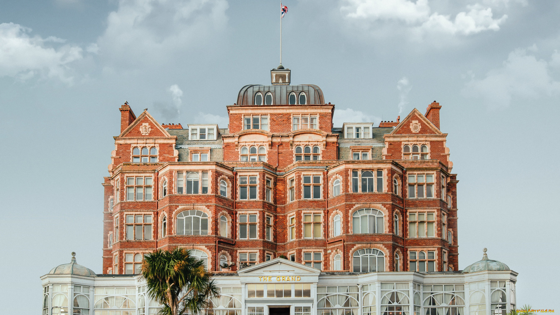 города, -, здания, , дома, отель, англия, здание, облака, европа