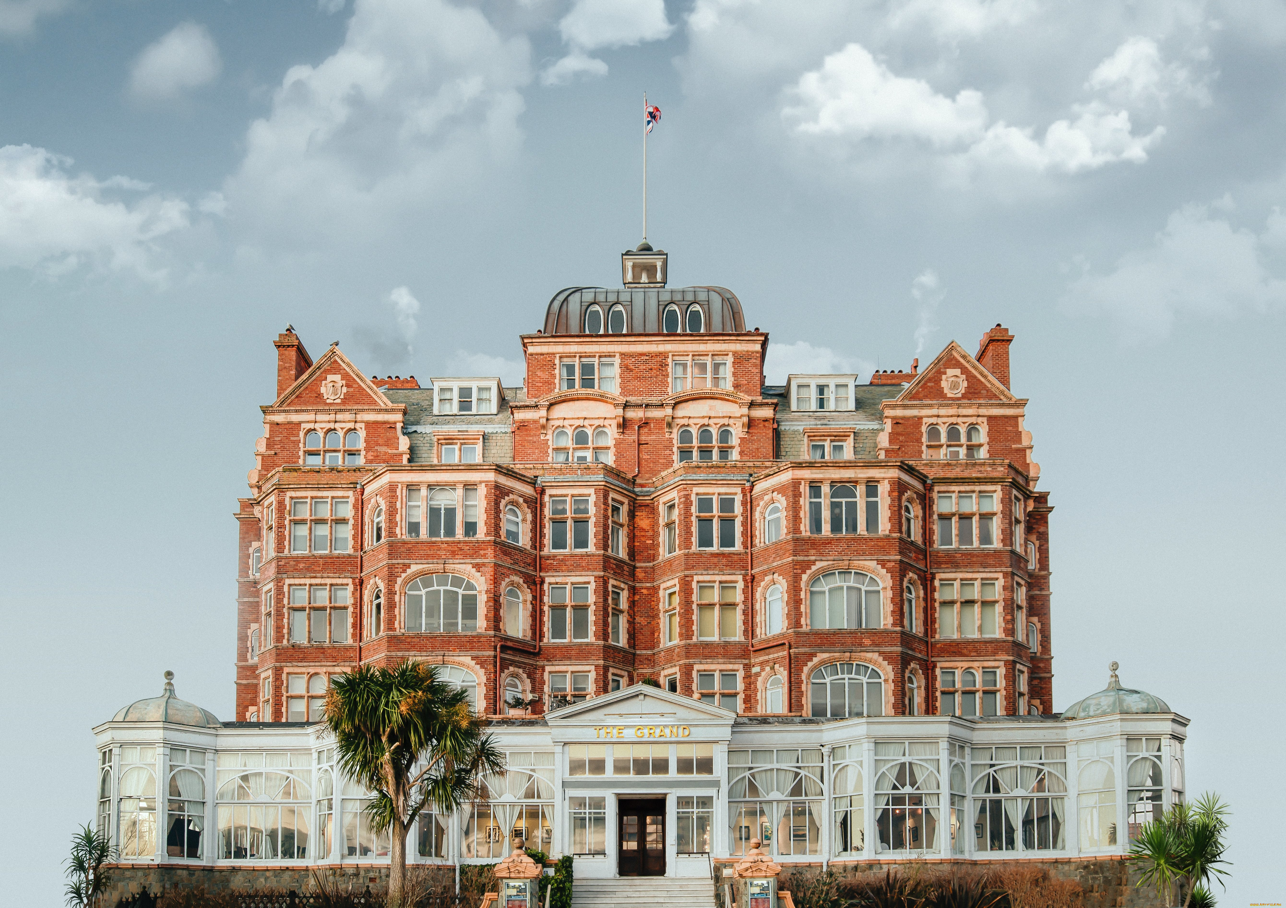 города, -, здания, , дома, отель, англия, здание, облака, европа